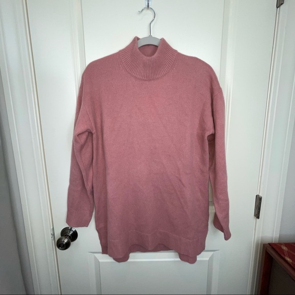Halogen Wool & Cashmere Turtleneck Sweater In Pink Compact M Petite - Picture 5 of 16